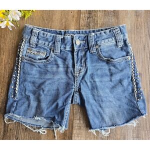 Rock & Roll Cowgirl‎ Denim Blue Cutoff Shorts Low Rise Cutoffs Womens Size 0 W24